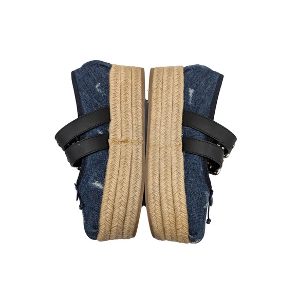 Miu Miu Denim Mary Jane Punk Espadrille Platforms Size 36.5 US 7 - Picture 5 of 9